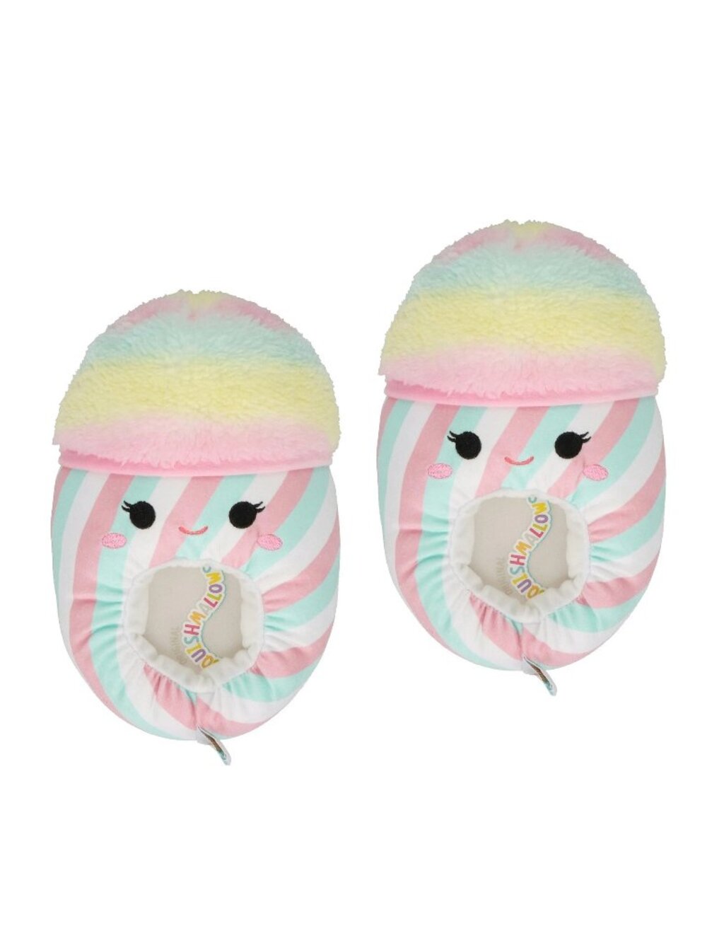 new Big Girls' Size 4-5 Squishmallows Indoor Slippers - Bevin the Snow-Cone